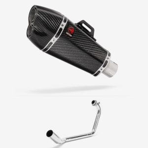 Lextek Carbon Fibre XP13C Exhaust System 210mm for Suzuki GSX-R 125 (17-24) GSX-S 125 (17-24)
