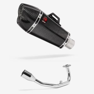 Lextek Stainless Steel XP13C Carbon Fibre Exhaust System 210mm for Lexmoto Diablo 125 / SRT125