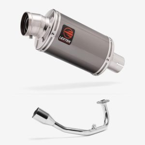 Lextek Stainless Steel OP15 Dark Tint Stainless Exhaust System 200mm