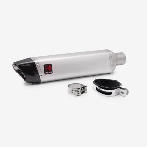 Lextek Matt Stainless Steel ST7 Exhaust Silencer 400mm with Carbon Tip 60mm