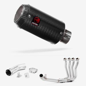 Lextek Carbon Fibre CP8C 150mm Exhaust with Link Pipe for Suzuki GSX-S 1000 F (15-20)
