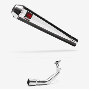 Lextek Polished Stainless Steel AC1 350mm Exhaust System for Lexmoto Milano 125