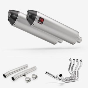 Lextek Brushed Stainless Steel RP1 400mm Exhaust System for Honda CBR1100XX Blackbird (97-99)