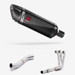 Lextek Carbon Fibre SP9C 300mm Exhaust System with High Level Link Pipe for Yamaha MT-09 (21-24)
