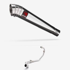 Lextek Polished Stainless Steel MP4 300mm Exhaust System for Lexmoto RSS 125 (22-24)