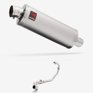 Lextek Matt Stainless Steel OP1 350mm Exhaust System for Lexmoto RSS 125 (22-24)