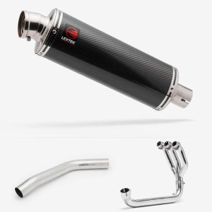 Lextek Carbon Fibre OP8C Matt Exhaust System 350mm for Triumph Tiger 800 (10-21)