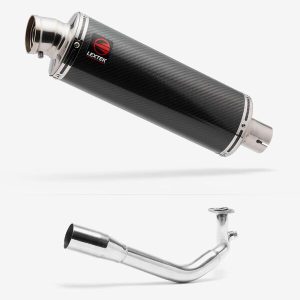 Lextek Carbon Fibre OP8C Matt Exhaust System 350mm for Lexmoto Titan 125
