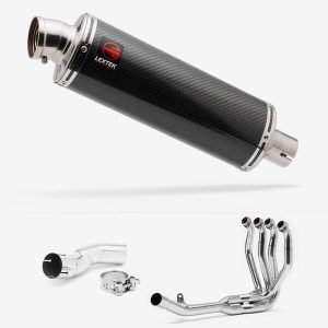 Lextek Carbon Fibre OP8C Matt Exhaust System 350mm for Kawasaki Z H2 (20-24)