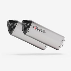 Lextek 2 x Stainless Steel S41 Exhaust Silencer 4 Bolt Fixing