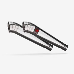 Lextek 2 x Polished Stainless Steel MP4 300mm Silencer