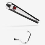 Lextek Polished Stainless Steel AC1 350mm Exhaust System for Lexmoto Michigan 125