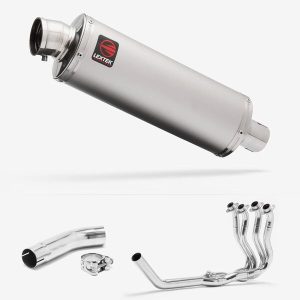 Lextek Matt Stainless Steel OP1 350mm Exhaust System for Suzuki GSXR 600/750 (11-24)